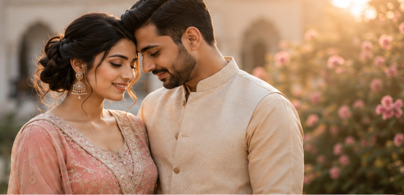 South Asian couple enjoying a meaningful moment together